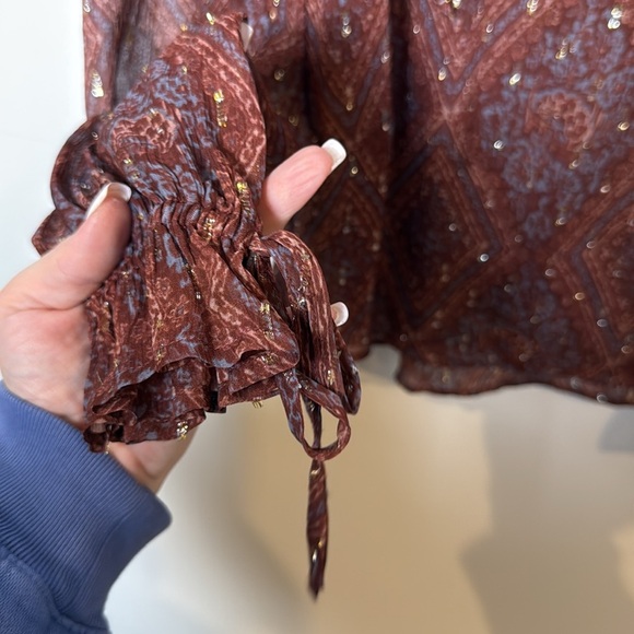 Paige Fia Long Sleeve Top in Iced Slate Multi size S - Picture 4 of 7